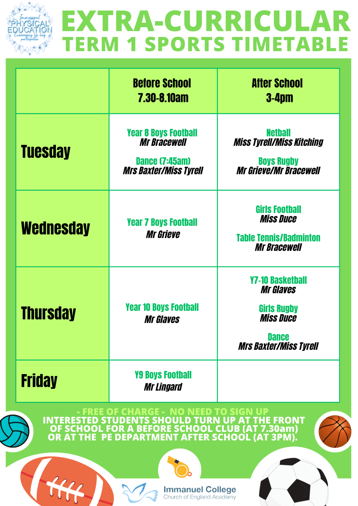 Extra Curricular Sports Timetable term 1 2526 (1)